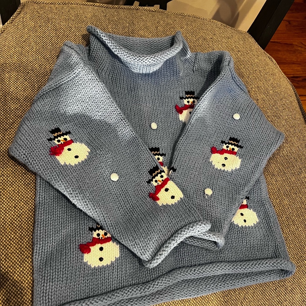 Blue Clauce Snowman Sweater for kids